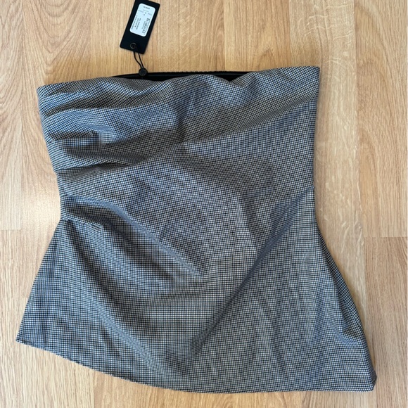 RAG & BONE Genevieve Houndstooth Wool-Blend Strapless Top Size 8 $358 NWT - Picture 7 of 11
